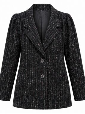 Vintage New York Girl NYG Black & Pink Midi Tweed Capsule Women's Coat Size 14
